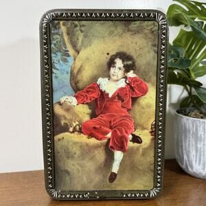 Vintage Wilkin's Red Boy Toffee Tin Master Lambton English Candy Advertising